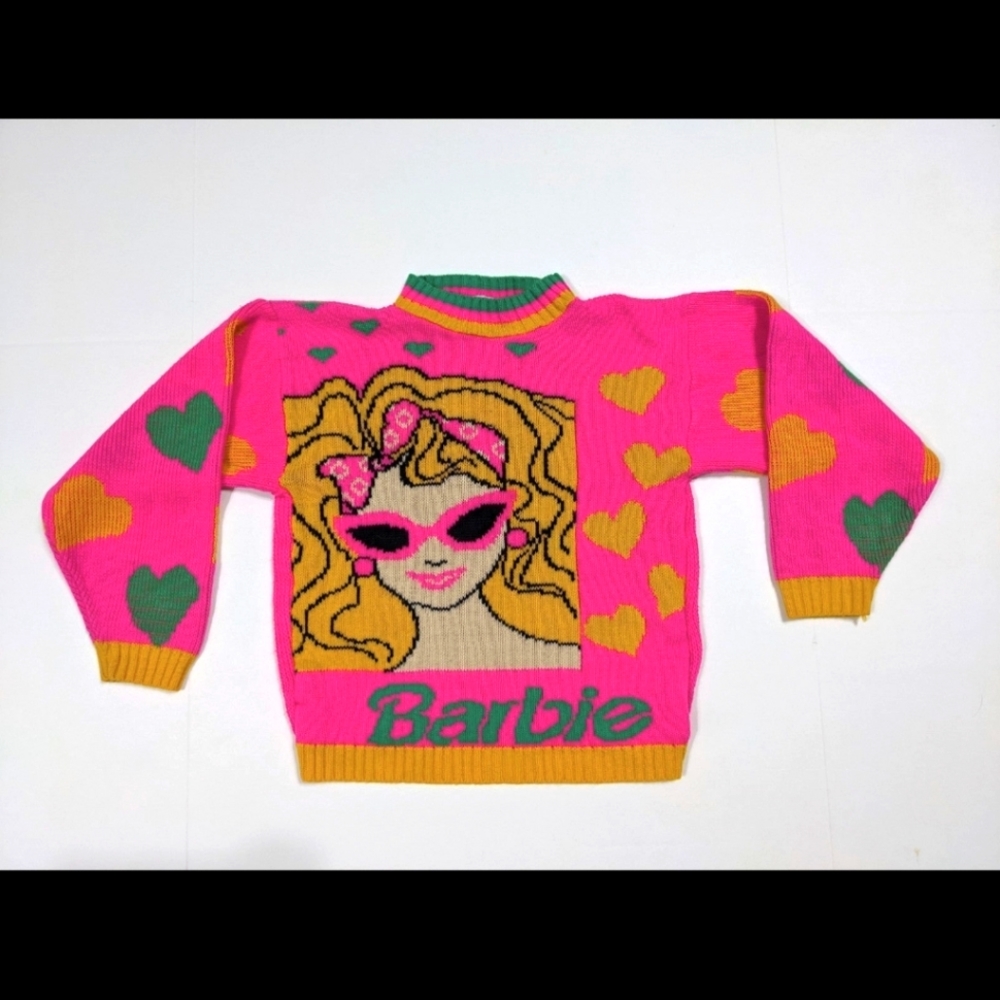 Girls 90s Vintage J.J. Poole Barbie Sweater